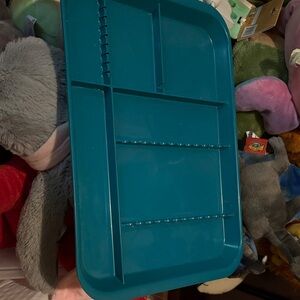 Teal Plastic Organizer Tray